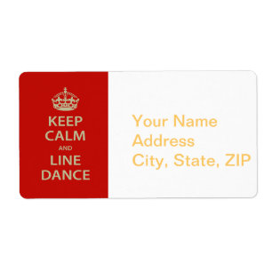Etiqueta Manter Calma e Dança de Linha