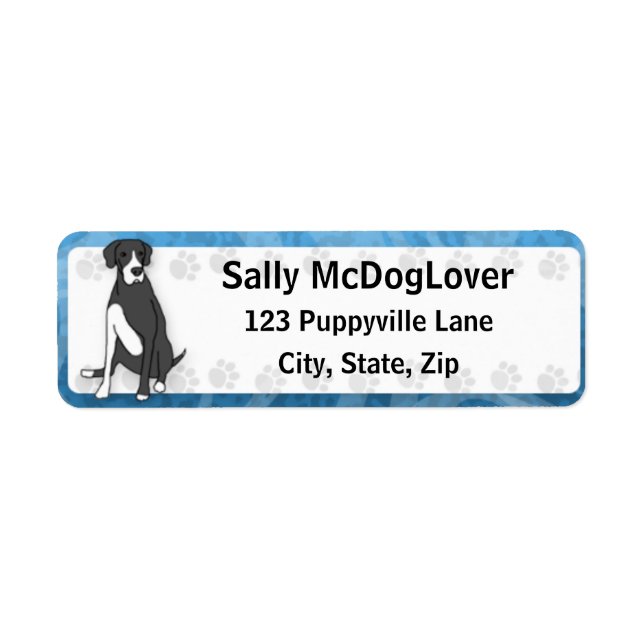 Etiqueta Mantle Great Dane (Frente)