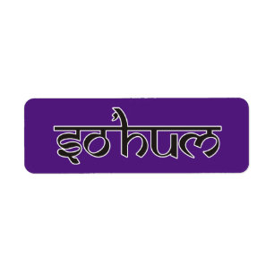 Etiqueta Mantra SO HUM - contorno preto e branco plano