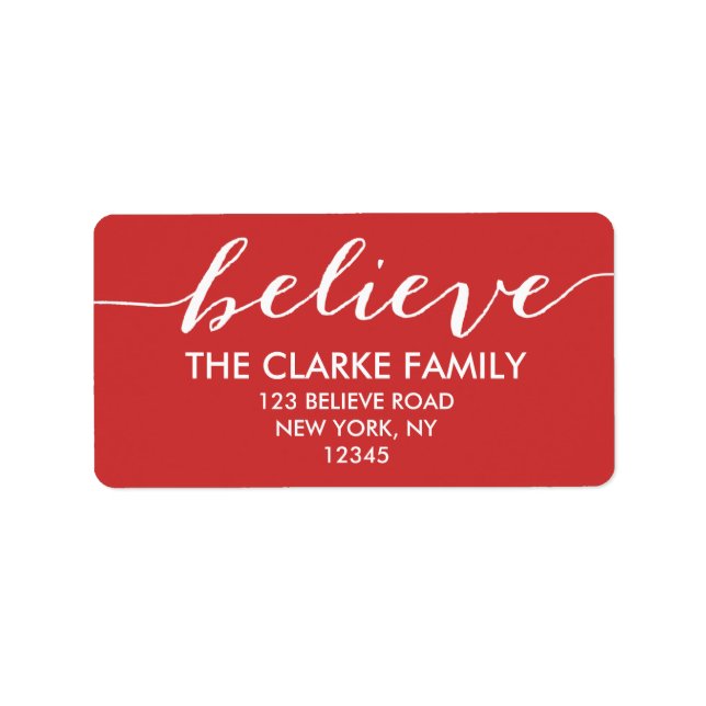 Etiqueta Manuscrito Acredite no Cartões de natal Branco Ver (Frente)