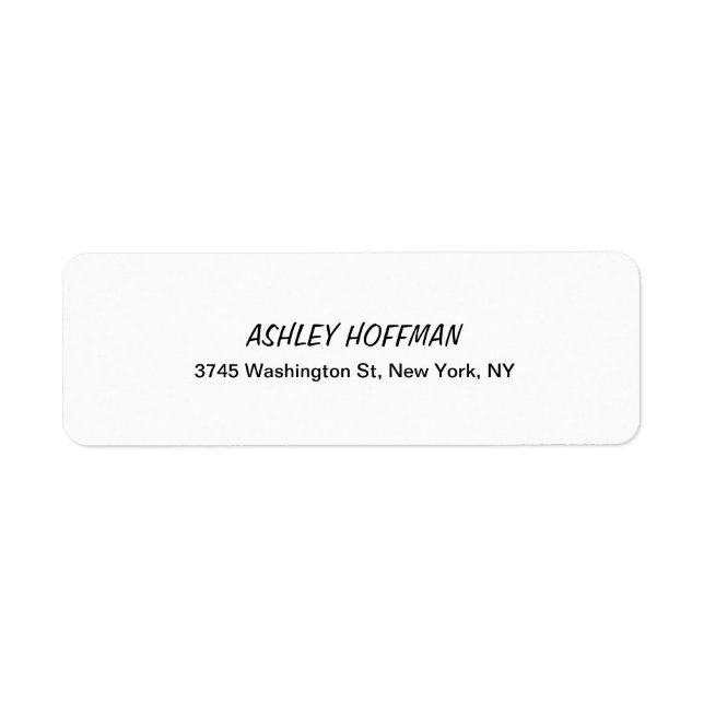 Etiqueta Manuscrito Clássico Preto e Branco Legível (Frente)