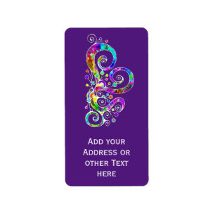 Etiqueta Mão Cardíaca Espiral Pintada Design 2