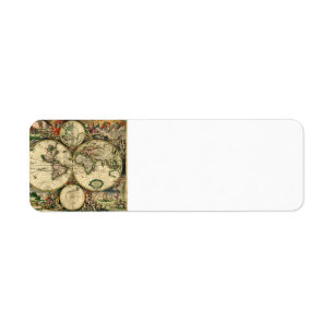 Etiqueta Mapa do mundo de 1689 presentes