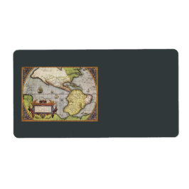 Etiqueta Mapa Mundial Antiquado das Américas, 1570