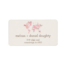 Mapa Mundial em Formas Rosa para Casamento ou Even