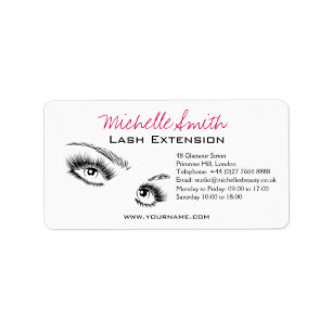 Etiqueta Maquiagem Chic de Eyelashes Preto e Branco Minimal