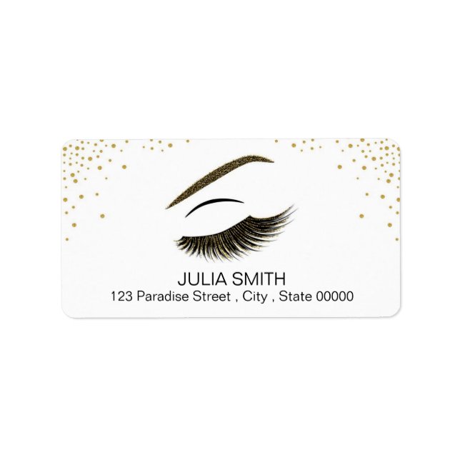 Etiqueta Maquiagem com efeito de brilho (Frente)