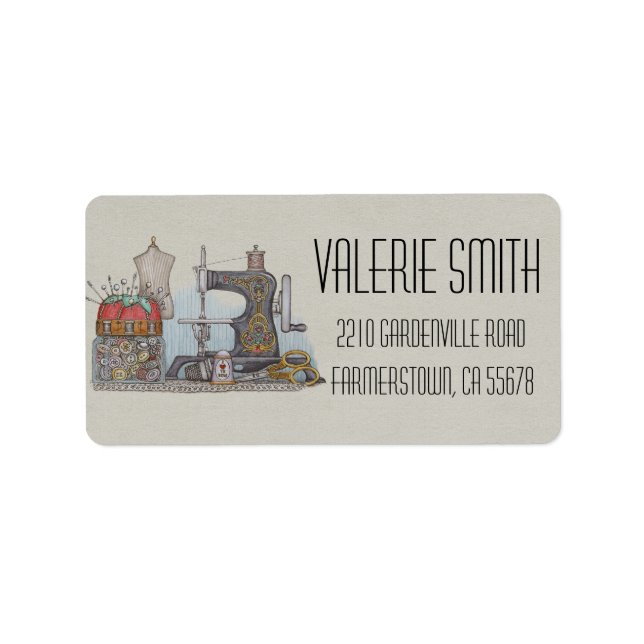 Etiqueta Máquina de costura motorizada à mão (Frente)