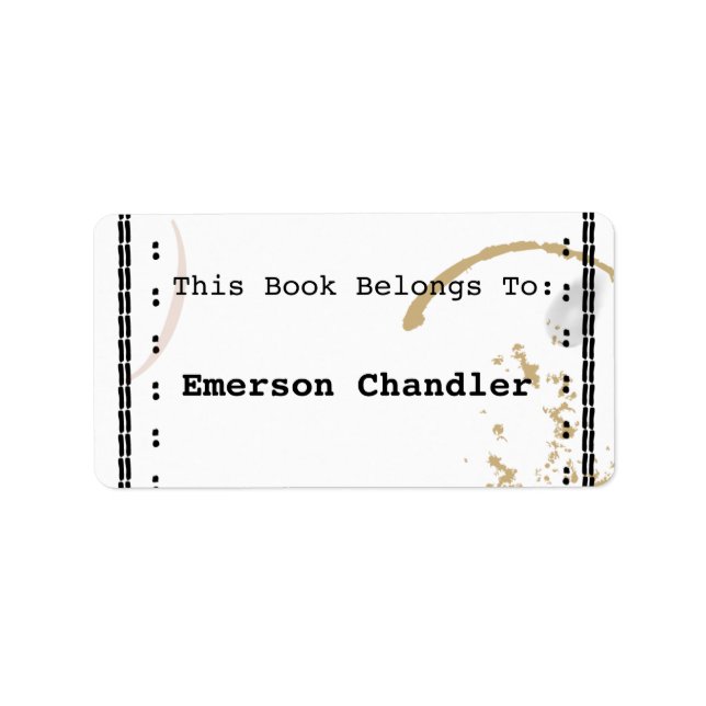 Etiqueta Máquina de Escritura de Típica Art Coffestain Edit (Frente)