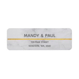 Etiqueta Marble e Foto Dourada Aniversário