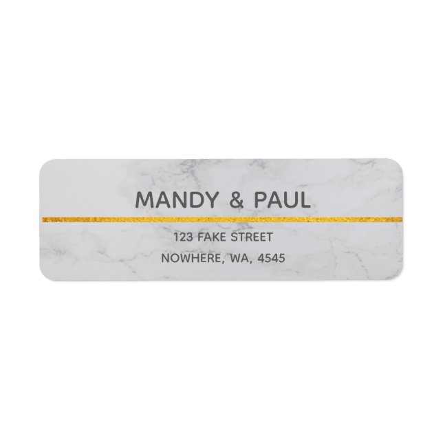 Etiqueta Marble e Foto Dourada Aniversário (Frente)