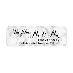 Etiqueta Marble Script O Futuro Sr. e Sra.