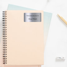 Marcador de nome metálico prateado