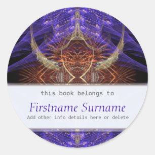 Etiqueta Marcador de Placa de Arte Fractal de Pena