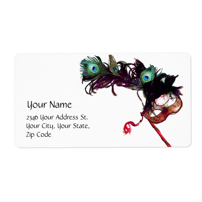 Etiqueta MARDI GRAS MASQUERADE white black (Frente)