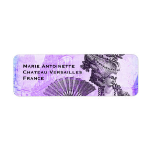 Etiqueta Marie Antoinette & castelo de Versalhes no roxo
