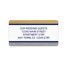 Marinho Azul Casamento Moderno Impressão Na moda