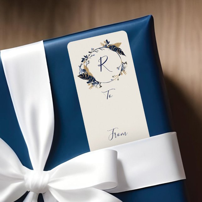 Etiqueta Marinho e Dourada camada de felicidade e folhagem  (Criador carregado)