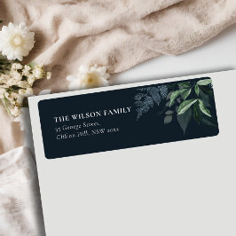 Etiqueta Marinho Elegante Verde Dourado Verde Frame Address