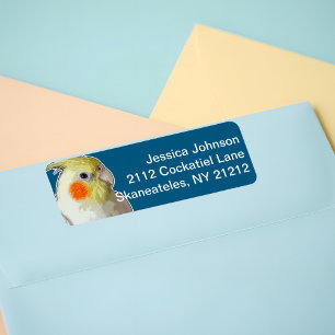 Etiqueta Marinho escuro divertido Papagaio Azul Cockatiel P