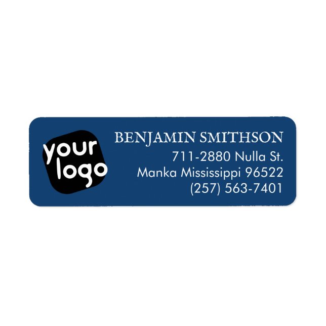 Etiqueta Marinho mínimo moderno Endereço de devolução perso (Frente)