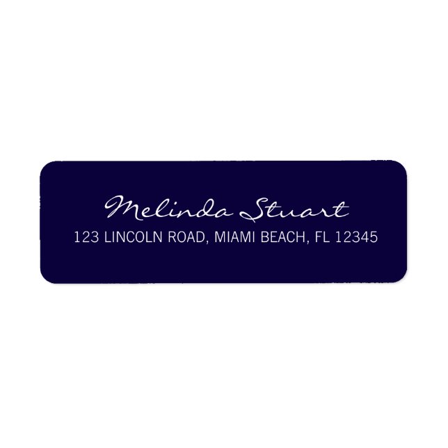 Etiqueta Marinho Moderno Simples Profissional Azul (Frente)