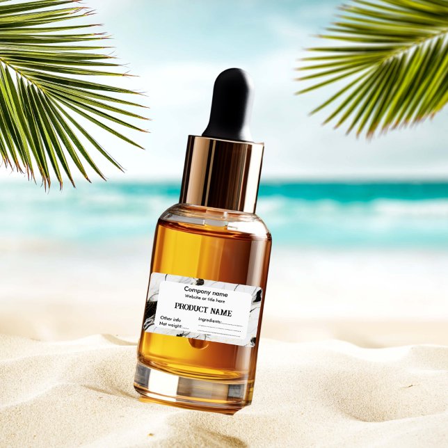 Etiqueta Mármore preto e branco (Criador carregado)