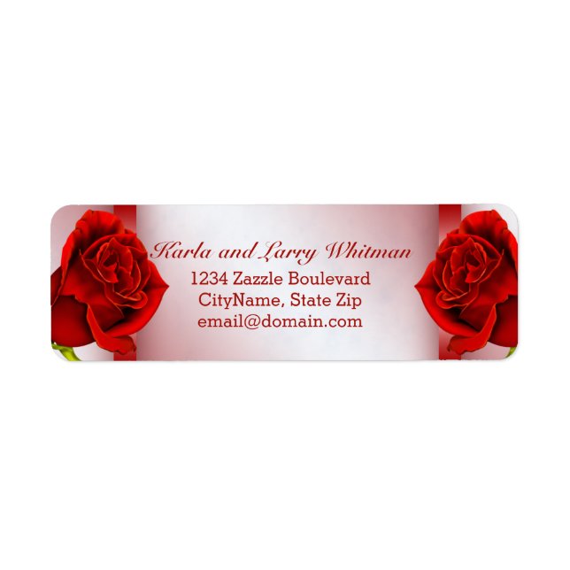 Etiqueta Mármore vermelho e Rosas (Frente)