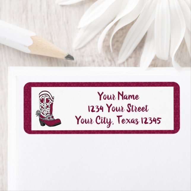 Etiqueta Maroon Heart Patterned Boot (Insitu)