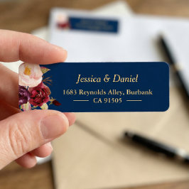 Etiqueta Marsala Burgundy Marinho Floral Rosa Azul