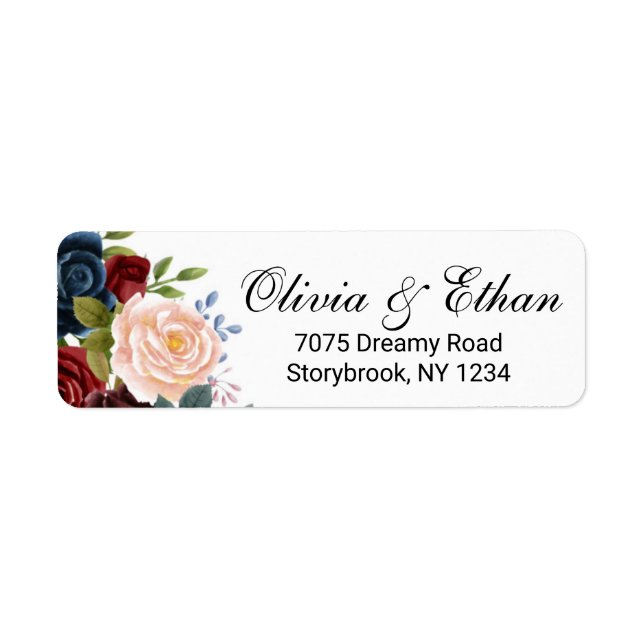 Etiqueta Marsala Pink Marinho Floral (Frente)