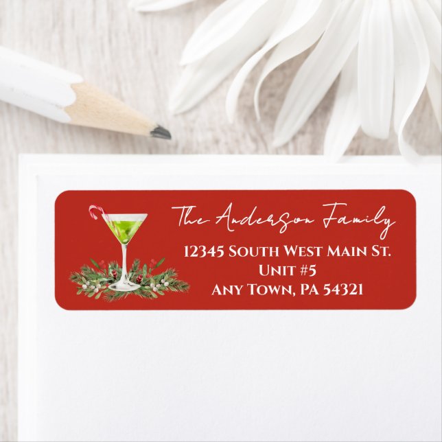 Etiqueta Martini and Mistletoe Festive Holiday Mailing (Insitu)