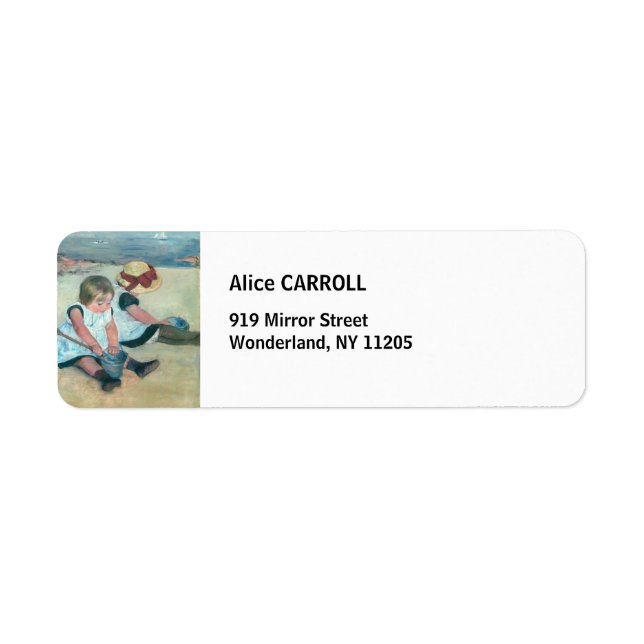 Etiqueta Mary Cassatt - Crianças Brincando na Praia (Frente)