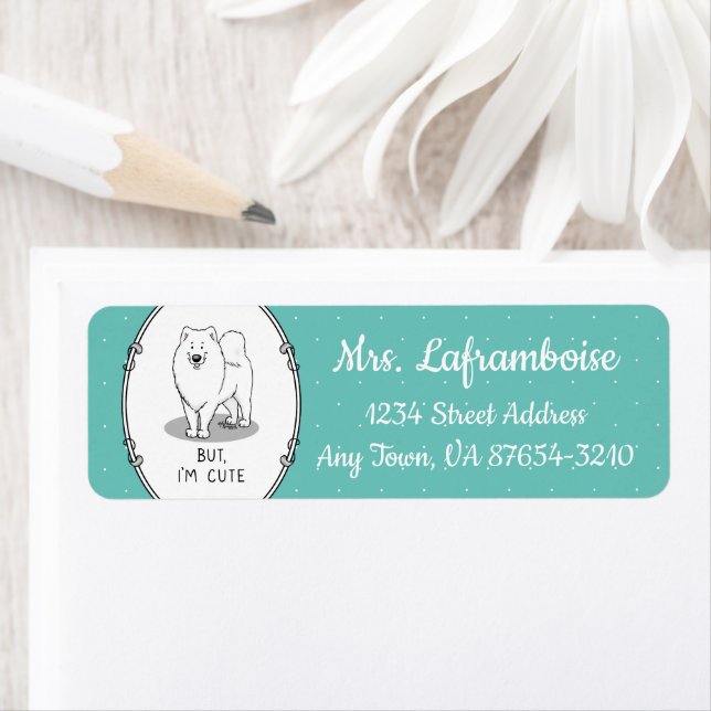 Etiqueta Mas, eu sou um Cachorro Samoyed Bonito (Insitu)