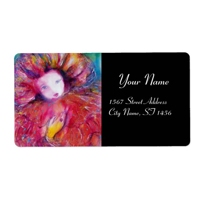 Etiqueta MÁSCARA EM VERMELHO Mascarada preto Veneza (Frente)