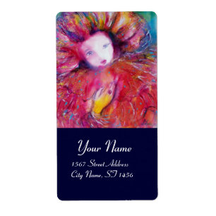 Etiqueta MÁSCARA no azul Venetian VERMELHO do mascarada