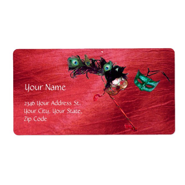 Etiqueta MASCARADA de MARDI GRAS (Frente)