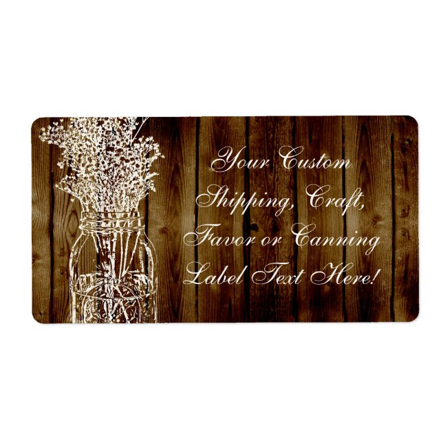 Etiqueta Mason Jar Stamp on Dark Wood Plank (Frente)