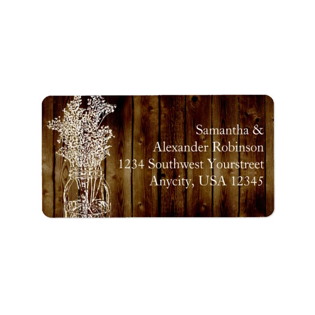 Etiqueta Mason Jar Stamp on Dark Wood Plank (Frente)