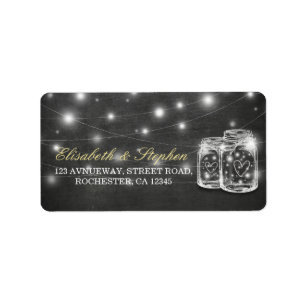 Etiqueta Mason Jar String Luzes Chalkboard Endereço de Casa