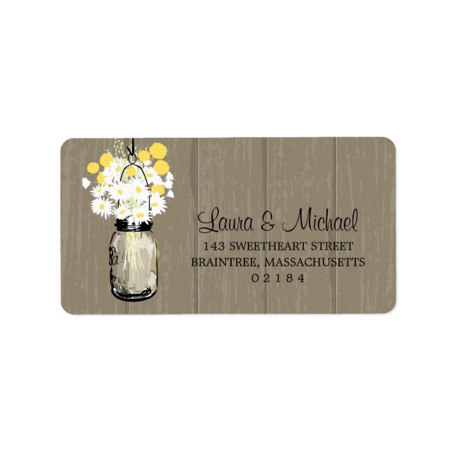 Etiqueta Mason Jar Wild Daisies & Billy Balls (Frente)