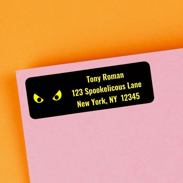 Etiqueta Mau Amarelo-Amarelo-Spooky Olhos de Halloween (Criador carregado)