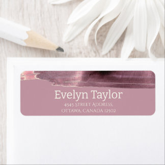 Etiqueta Mauve Dusty Rosa Modern Simples