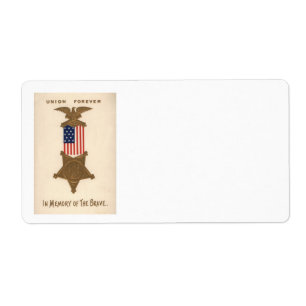 Etiqueta Medalha da Guerra Civil da União de Bandeira dos 