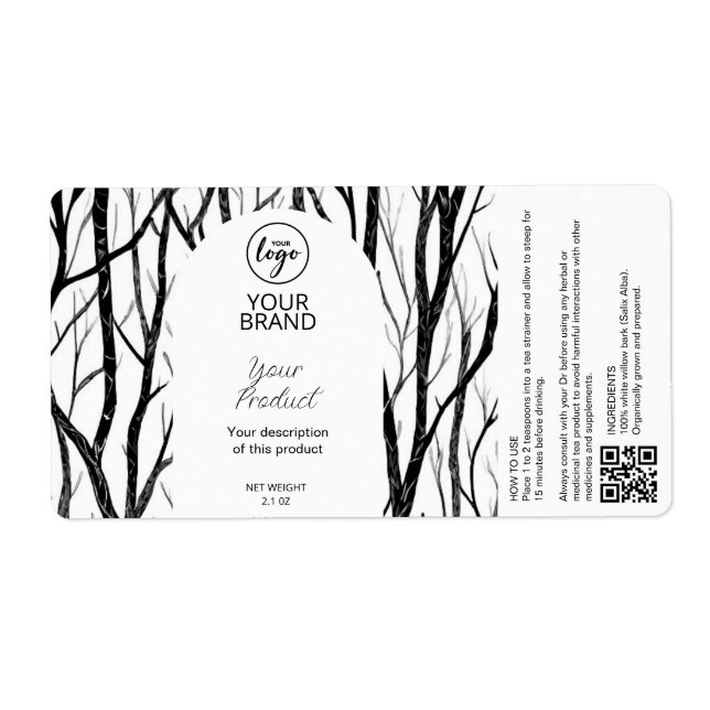 Etiqueta Medicamentos à base de plantas para o chá (Frente)