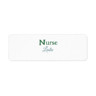 Etiqueta Médico enfermeiro adiciona nome texto azul verde s