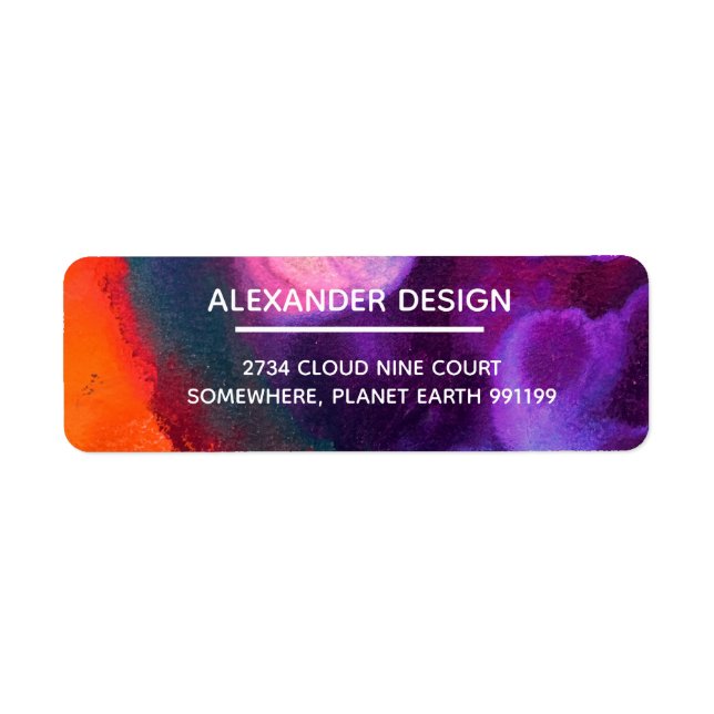 Etiqueta Meditação de Cores | Laranja e Roxo (Frente)