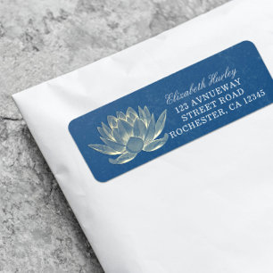 Etiqueta Meditação YOGA Reiki Instrutor Blue & Dourado Lotu