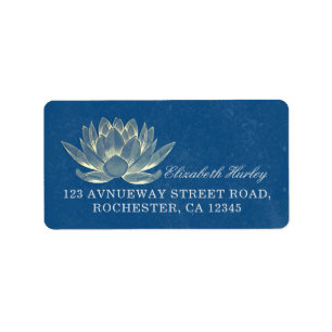 Etiqueta Meditação YOGA Reiki Instrutor Blue & Dourado Lotu