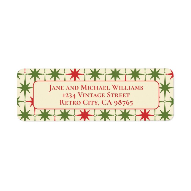 Etiqueta Meio século Moderno de estrelas atômicas - Natal (Frente)